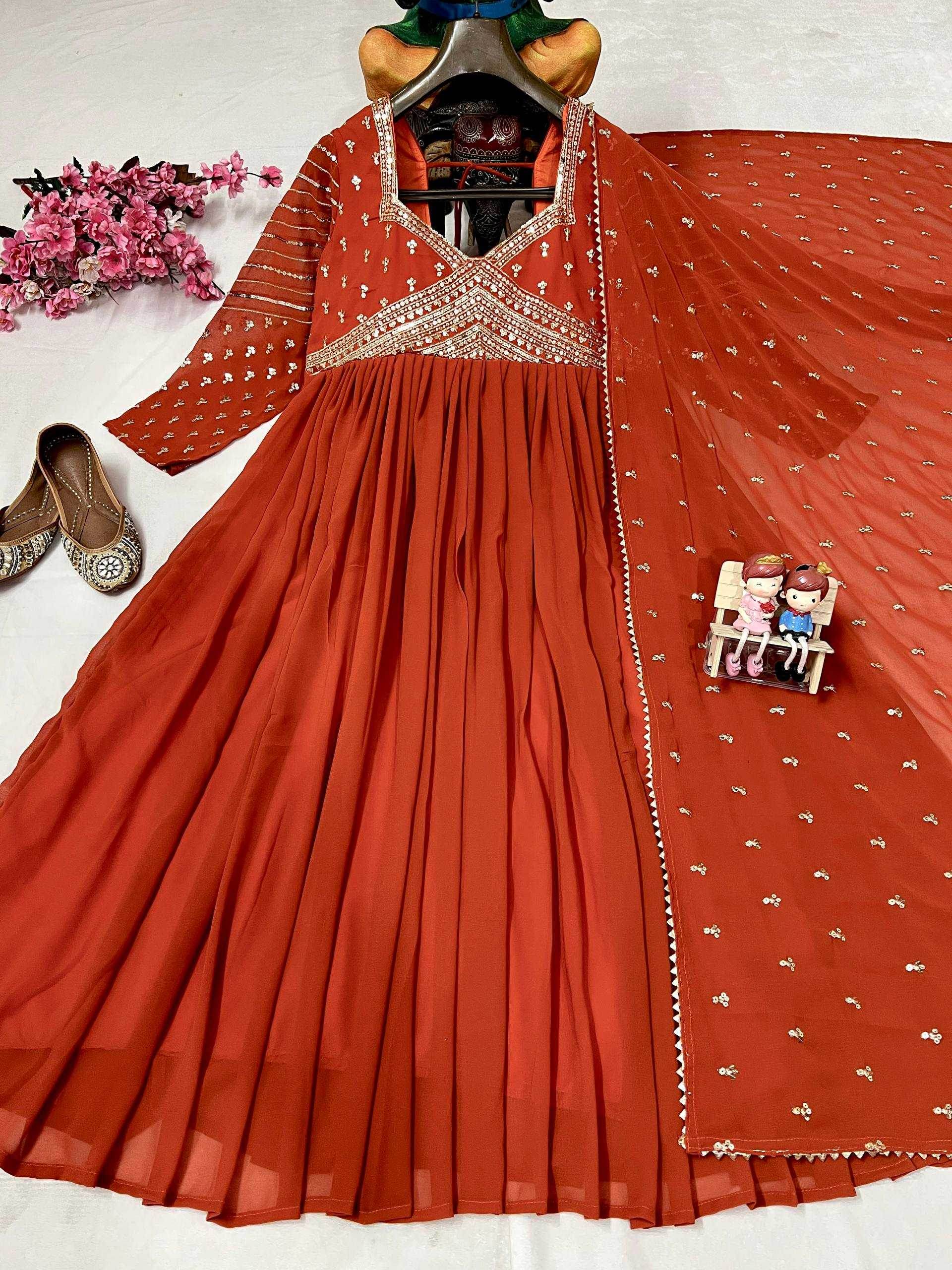Georgette Embroidery Gown - MYLUXURY LANE ENTERPRISE